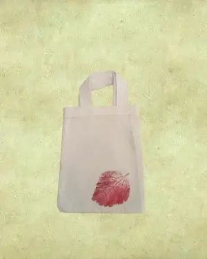Bolsa Estampada Artesanalmente - De algodón pequeña