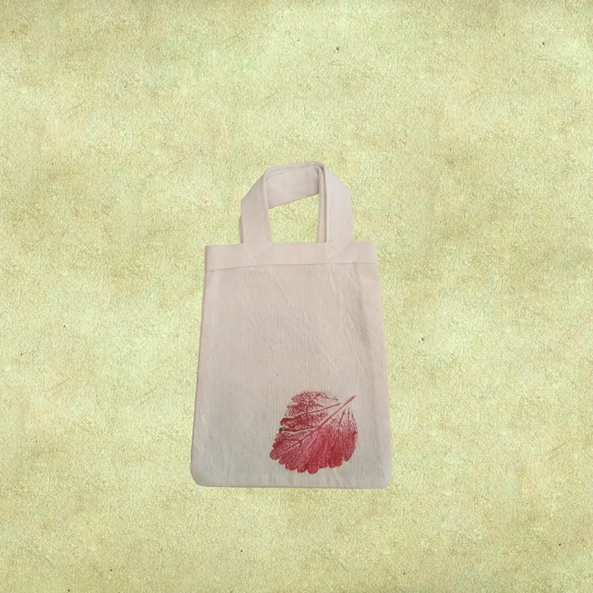 Bolsa Estampada Artesanalmente - De algodón pequeña