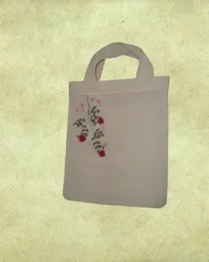 Bolsa pequeña de Tela Lienzo y bordada