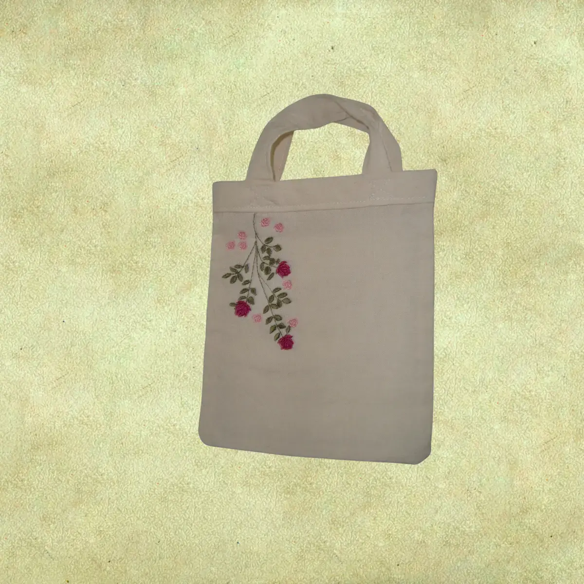 Bolsa pequeña de Tela Lienzo y bordada